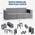 thumbnail image 2 of Yeshouse Sofá modular infantil, 22 piezas, sofá convertible de espuma para dormitorio y sala de juegos, sofá azul de 2 plazas, 2 of 7