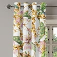 thumbnail image 3 of Ambesonne Retro Grommet Curtain, Lily Flowers Chain Look Print, 50"x60", Blush Mustard Fern Green, 3 of 5