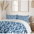 thumbnail image 6 of Ambesonne Dark Blue Duvet Cover Set, Ikat Motif Ethnic, 2-Calking, Dark Blue and White, 6 of 7