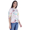 thumbnail image 3 of Moomaya Womens Printed Top Roll-Up&nbsp;Sleeve Collar Neck Button-Down Shirt, 3 of 8