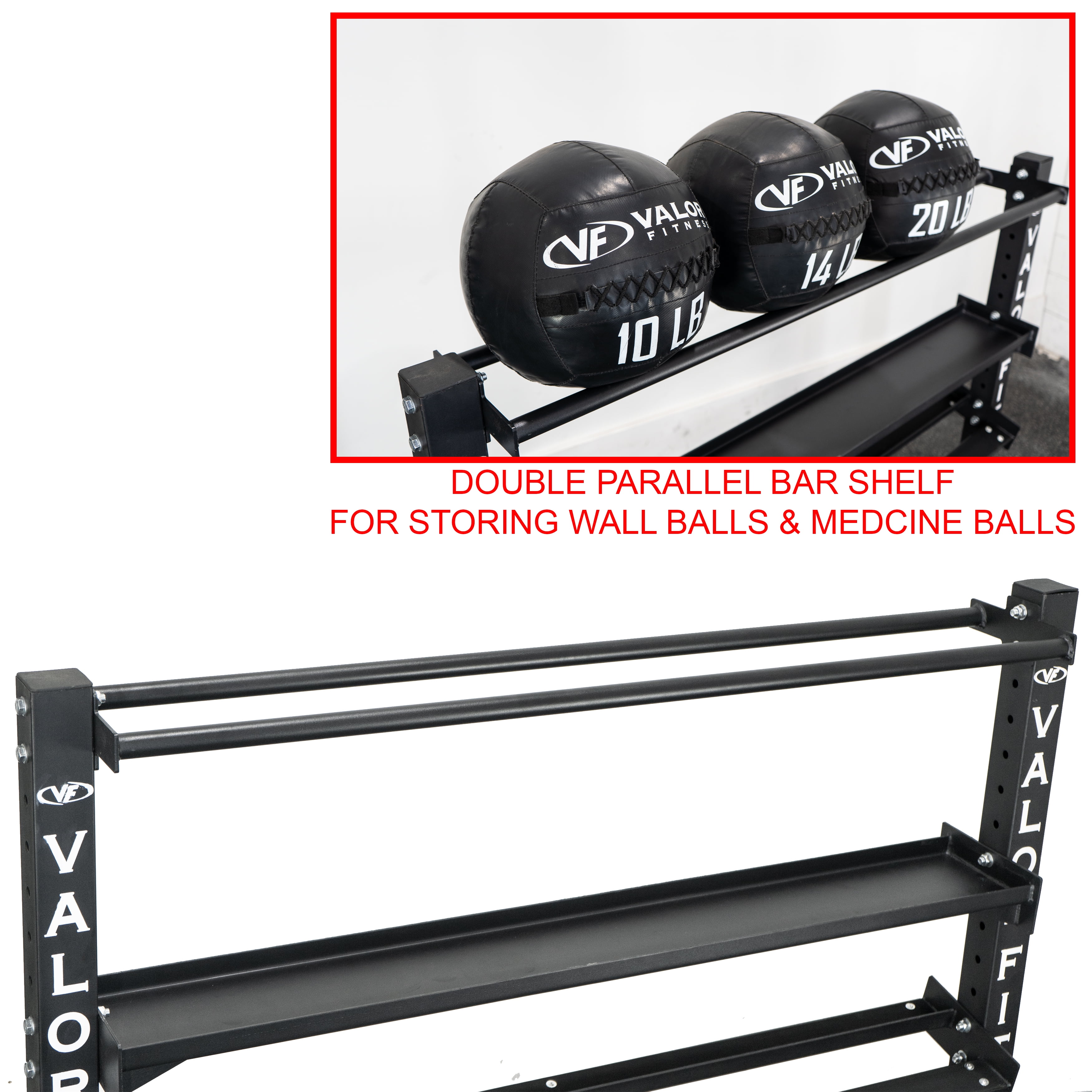 Valor Fitness Combo Weight Storage Rack, 4-Tier Bumper Plate Rack ,Dumbbells, Barbells, & Wall / Medicine Balls -Home Gym Organization -BG-62