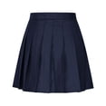 thumbnail image 6 of Women Girls Short Skirts High Waist Pleated Skater Tennis Skirt Summer Solid Color Cotton Linen Skirt Anti-Exposure Safety A Line Mini Skirts, 6 of 9