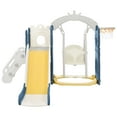 thumbnail image 3 of 5 in 1 Slide and Swing Set, HDPE Slide for Age 1-3 Year, Indoor Climber Playset with Basketball Hoop, Indoor Outdoor Playground, 3 of 10