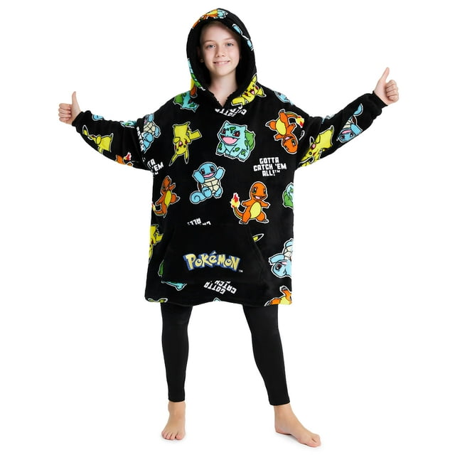 Sudadera portátil con capucha Pokémon Pikachu para niños y adolescentes