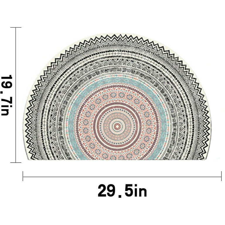 Qepwscx Happy Bathroom Rugs Quick-drying Floor Mat Boho Half Circle Bath Mat  Cute Small Colorful Semi Round Shower Rug Non-Slip,Funny Washable Rug  Bedroom Clearance 