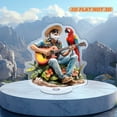 thumbnail image 4 of Rotating acrylic ornament featuring Jimmy Buffett with a guitar and parrot, capturing a vibrant Hawaiian spirit on a white background, 4 of 7