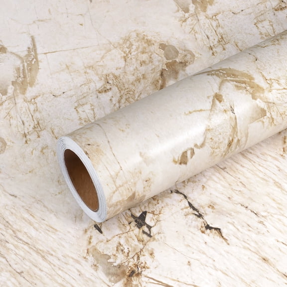 VEELIKE Beige Marble Contact Paper Peel and Stick Wallpaper for Countertops Waterproof Self Adhesive Beige Marble Wallpaper for Kitchen Wall Paper Vinyl Roll for Bathroom Walls 15.7''x118''