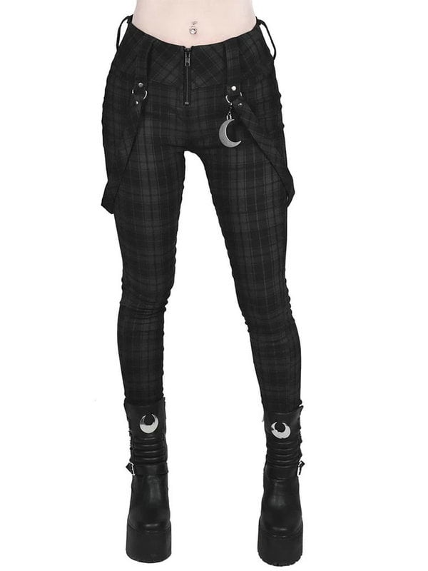 tartan skinny pants womens