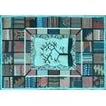 thumbnail image 1 of Ahgly Company Indoor Rectangle Southwestern Light Blue Country Area Rugs, 7' x 10', 1 of 4
