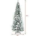 thumbnail image 2 of Gymax 8 FT Artificial Snow Flocked Pencil Christmas Tree w/ White Berries & Flowers, 2 of 10