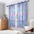 thumbnail image 7 of Iridescent Liquid Marble Sheer Curtains Grommet Drapes Light Filtering for Bedroom Living Room 2 Panels 52" x 63", 7 of 7