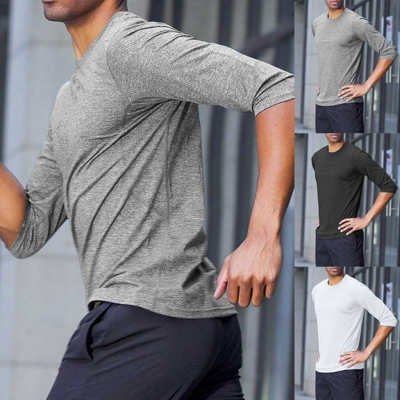 Miluxas Mens Vintage Baseball Raglan 3/4 Sleeve Plain Casual Tee Basic Active T Shirts White