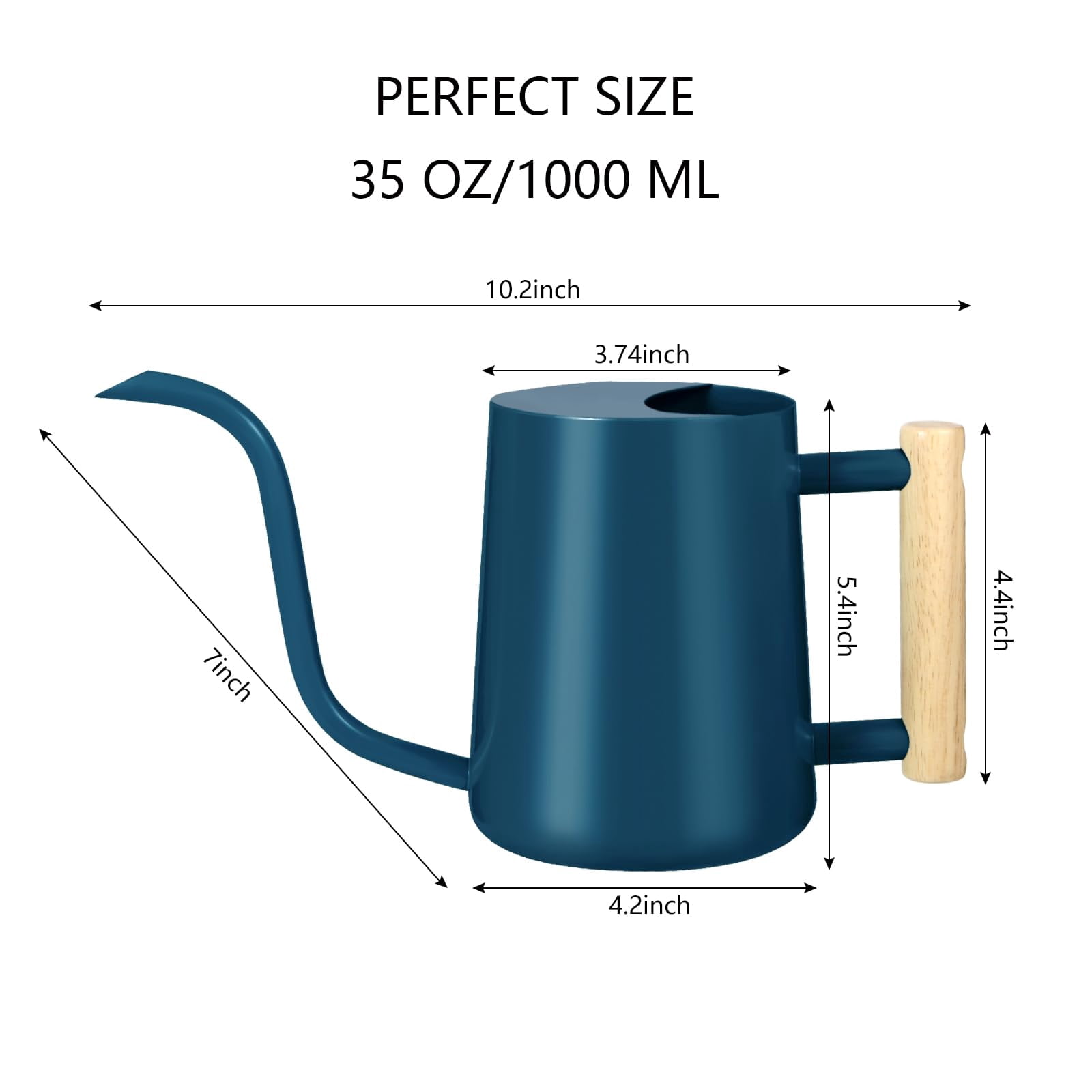 Watering Can Indoor Plants, 35oz Small Stainless Steel Metal Watering Can Modern Decorative Watering Pot with Long Spout for Indoor House Plant Bonsai Garden Flowers (Copper) - DARK BLUE
