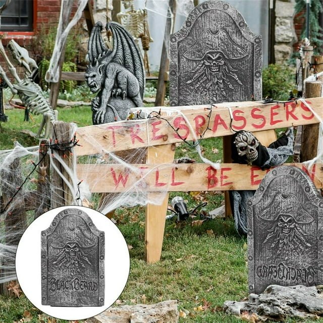 Halloween Tombstone Ghost Head Gravestone for Haunted House Secret Room Bar