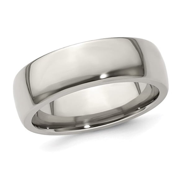Mens Titanium Polished Wedding Band Ring (7.0mm)