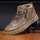thumbnail image 5 of DQrwqpou Zapatos Casuales Cuero PU Botas Nieve Cortas Antideslizantes para Hombre para El Invierno (Caqui 40), 5 of 9