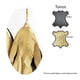 thumbnail image 4 of VANGANIA Aretes largos mujer de plumas Maxi Raven Gold elegantes hechos a mano, 4 of 5