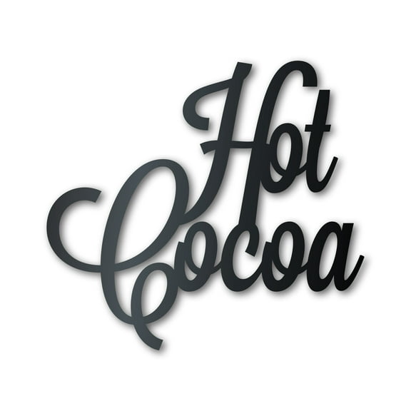 Metal Hot Cocoa Wall Art - Metal Word Craft - 14 Color Options 18