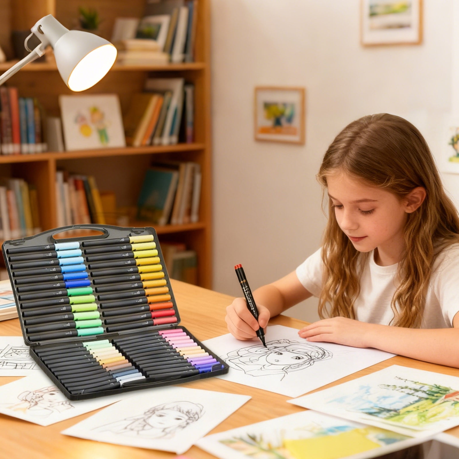 Mupvlun 40ml of 24 Colors Straight Acrylic Markers Illustration Markers Water Based Brush Pen Art Markers Art Markers Cartoons Fabric Knitting Markers A