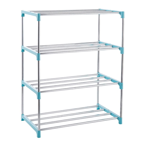 Matsuzay Zapatero de 4 niveles, desmontable, a prueba de polvo, de Metal y plástico, para zapatos, para el hogar, para ahorrar espacio, organizador de Almacenamiento y organización del hogar Azul Matsuzay HA005107-01