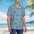 thumbnail image 3 of Disketp Blue paisley pattern Hawaiian Shirts for Men,Mens Casual Short Sleeve Button Down Shirts Beach Shirt,XX-Large, 3 of 7