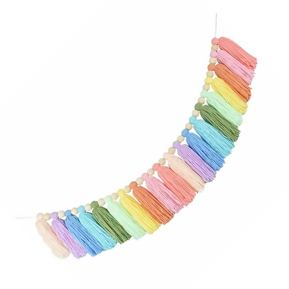 FRCOLOR Tassel Garland Colorful Tassel Banner Decorative Wall Hanging for Home Decoration