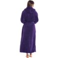thumbnail image 2 of Women's Plush Fleece Robe with Hood, Long Warm Solid Bathrobe, 2 of 7