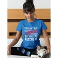 thumbnail image 2 of You Can't Buy Love You Can Rescue Dog Graphic Women Royal Blue T-Shirt, Female Small, 2 of 4