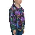 thumbnail image 3 of Uemuo Starry Night Iris Field Pattern Hooded Sweatshirt for Youth Pullover with Kangaroo Pocket Trendy youth sweatshirt Casual Hoodie for Boys and Girls-Medium, 3 of 6