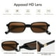 thumbnail image 5 of Gafas de sol Appassal Retro Rectangulares para Mujer Negro/Gris, 5 of 5