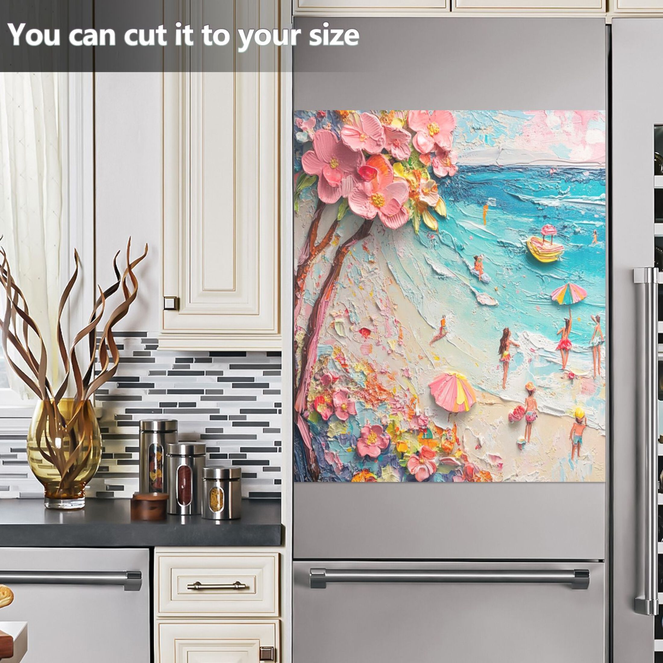 Dishwasher Magnetic Sticker 23x26 Inch Refrigerator Magnetic Sticker Washing Machine Magnetic Sticker Kitchen Panel Magnetic Sticker Home Decor Picturesque Spring Sea