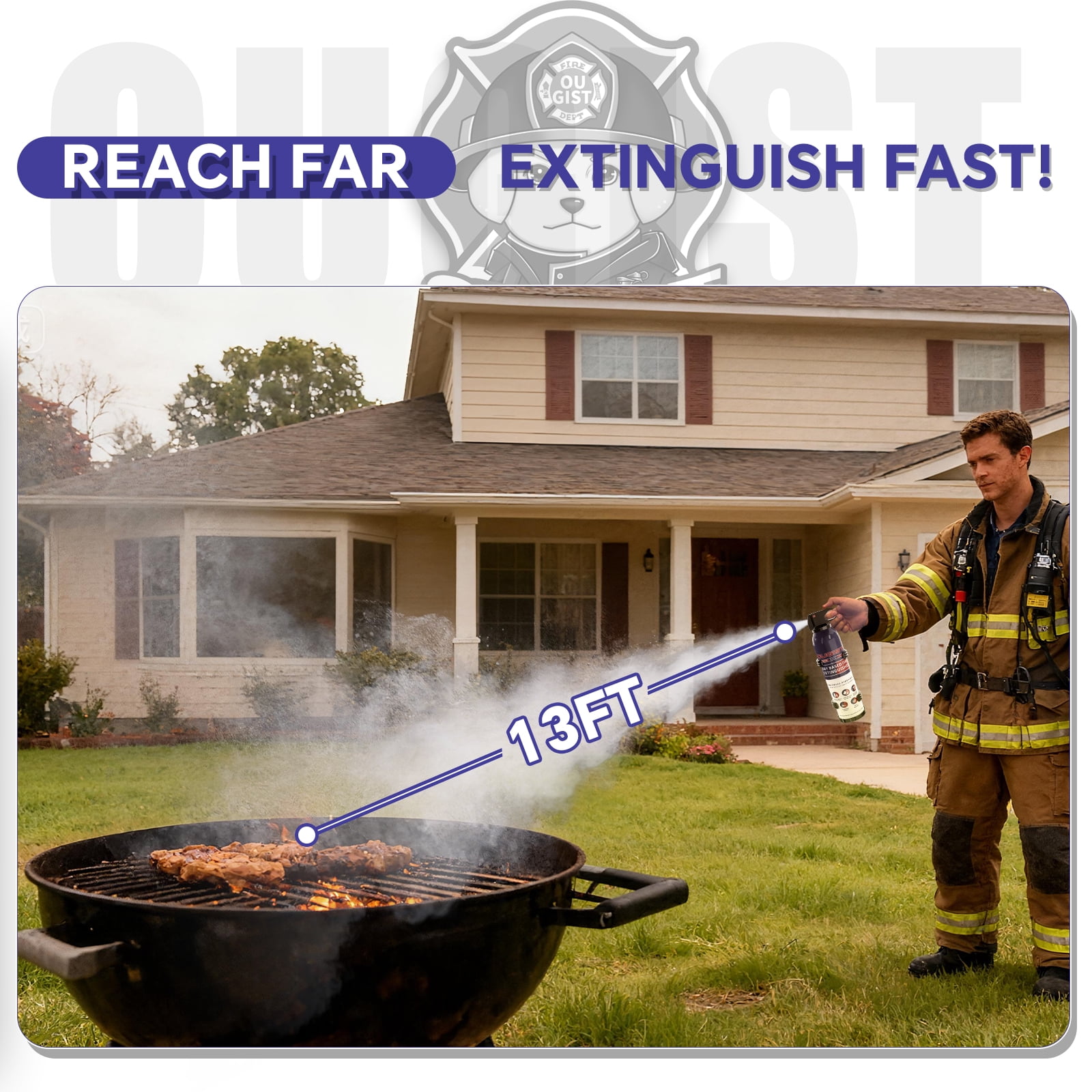 OUGIST Small Fire Extinguisher for Home Kitchen and Car with Mounting Bracket, 2 Pack