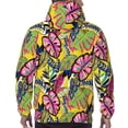 thumbnail image 3 of Bingfone Colrful Tropical Leaves Men's Drawstring Hoodie Long Sleeve Pocket Sweatshirts-Large, 3 of 6