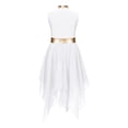 thumbnail image 2 of Alvivi Big Girls Metallic Liturgical Praise Dance Dress Church Robe Color Block Worship Dancewear White 14, 2 of 7
