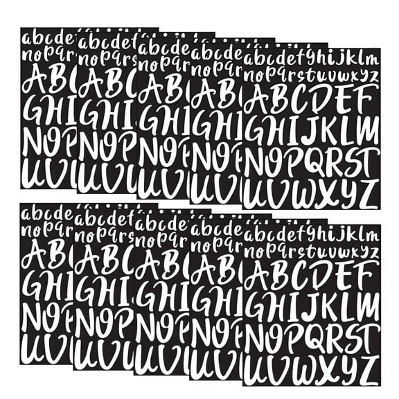 Letter Stickers, 520 Pieces 10 Sheets Vinyl Letters Stickers, 2 inch 1 inchCapital Alphabet Stickers Self Adhesive Letters Sticks for Crafts Outdoor Signs Poster Mailbox Windows and Car(White)