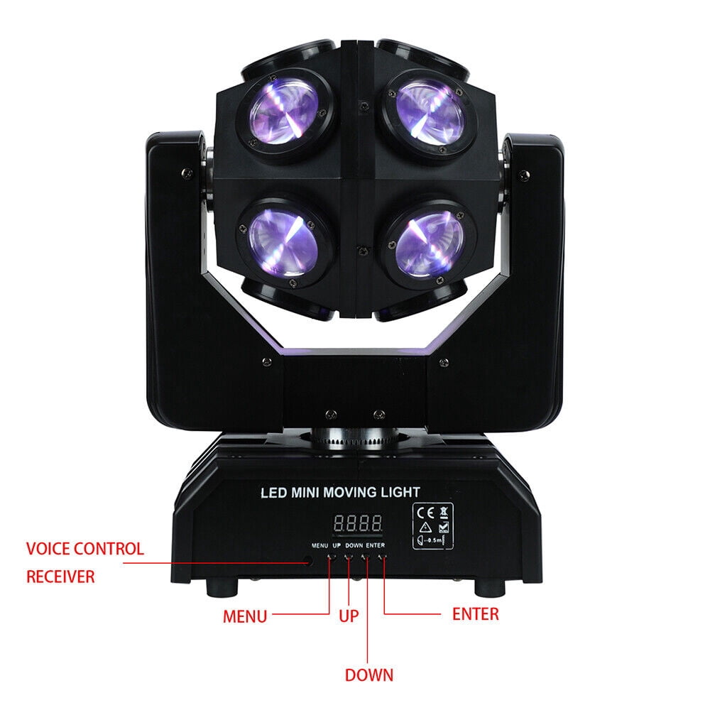 Miumaeov 12x12W RGBW 4IN1 DMX LED Beam Moving Head Lighting Lamp DJ Stage Effect Light for KTV Disco Party Wedding