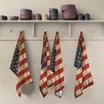thumbnail image 2 of Grunge American Flag Tea Towels Set of 6 USA Wood Flag Kitchen Dish Cloth with Hanging Loop, 18"x28"Lint-Free Absorbent Towel for Kitchen Drying Wiping and Cleaning, 2 of 7