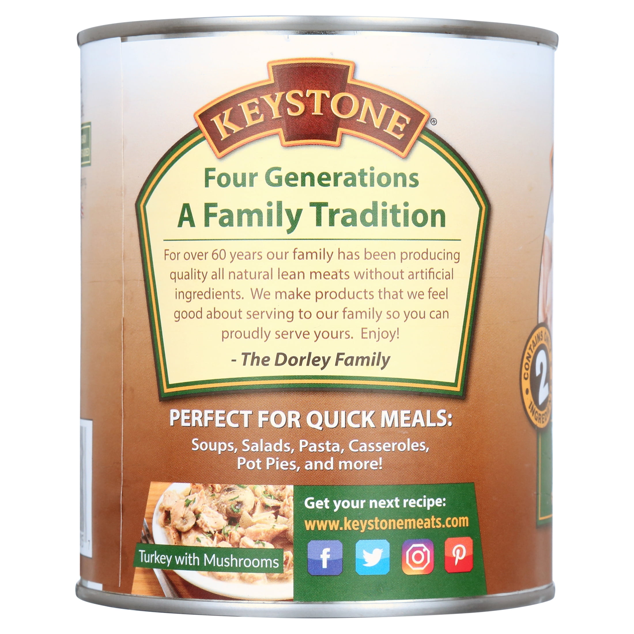 (4 pack) Keystone All Natural Turkey, 28 oz Can