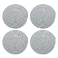 thumbnail image 1 of 4 Pcs Manteles Individuales Redondos Trenzados, 7.1" Manteles Tejidos para Mesa de Cocina para Decoración de Granja (Gris), 1 of 7