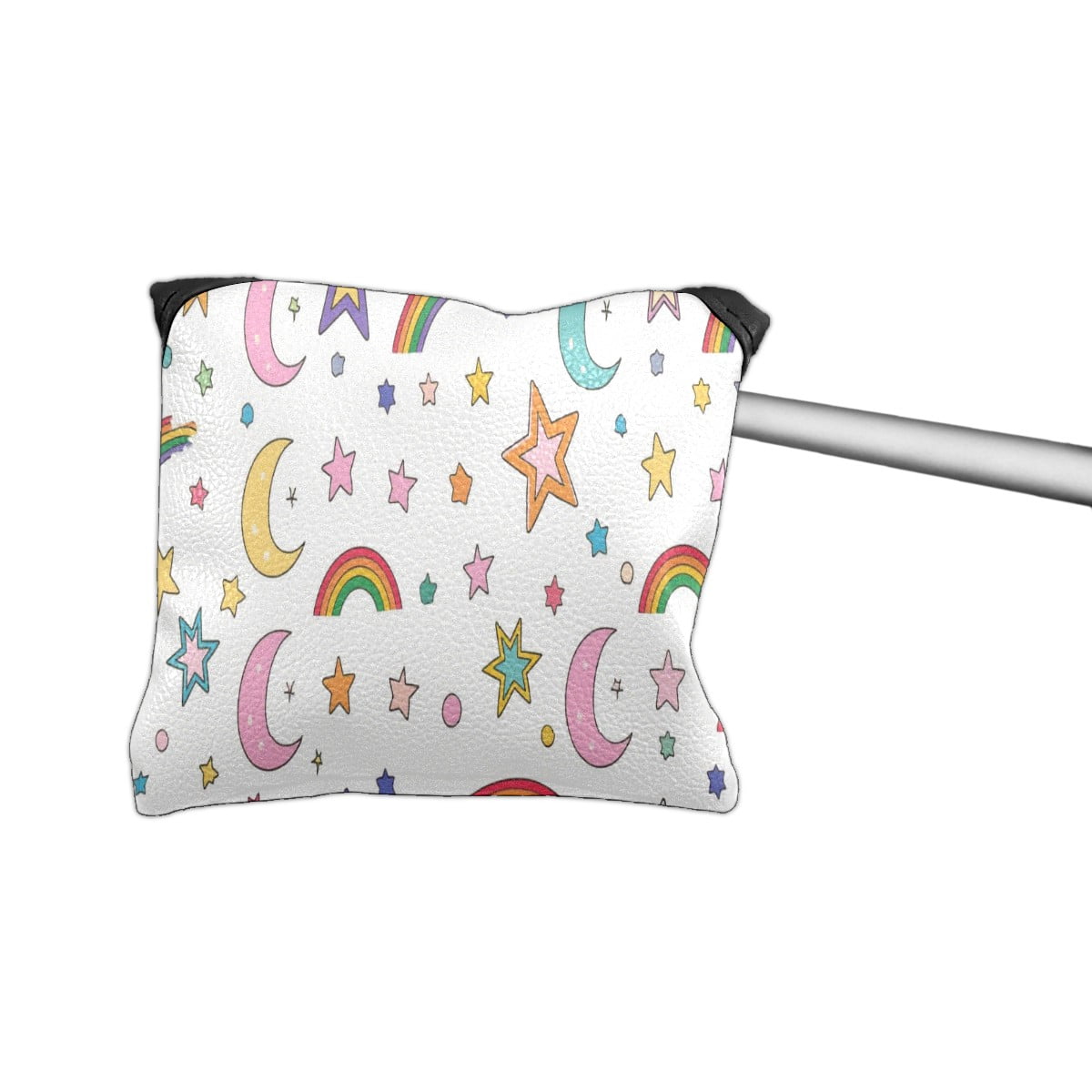 Golf Mallet Putter Cover Premium Leather Golf Putter Head Cover with Magnetic Closure, Golf Cover for Men and Women Rainbow Pattern