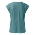 thumbnail image 4 of Blue Women's Short Sleeve T-shirt, Short Sleeves V Neck Plain Color Soft Loose Fitting Summer T Shirts Women,Women's Short sleeve T-shirt S, 4 of 6