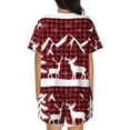 thumbnail image 6 of Fotbe Christmas Buffalo Plaid Print Pajama Set for Women 2 Piece Loungewear Short Sleeve Tops and Shorts Set Soft Sleepwear-XX-Large, 6 of 7