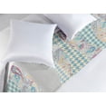 thumbnail image 2 of Paisley Bed Runner, Modern Artwork of Floral Motif with Checkered Houndstooth Pattern Art, Decorative Accent Bedding Scarf for Hotels Homes & Guest Rooms, Queen, Petrol Blue Pale Grey, by Ambesonne, 2 of 3