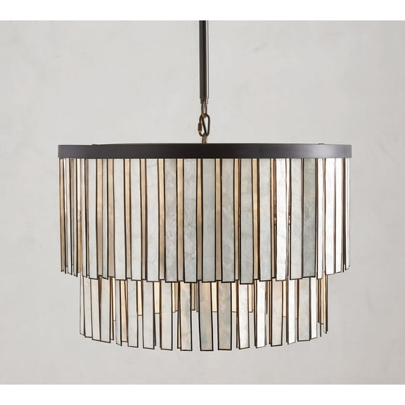 Capiz Shell Round Chandelier, Chandelier for Kitchen Island, Light Fixtures for Dining Room