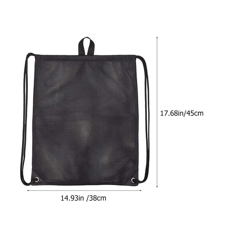 Clear mesh drawstring bags top
