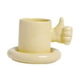thumbnail image 3 of Taza de café Macarena con platillo Diseño único cerámica, 3 of 8