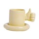 thumbnail image 2 of Taza de café, taza de té, tazas únicas de con mango de pulgar hacia arriba, taza de café expreso para regalo de inauguración de la, 2 of 9