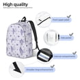 thumbnail image 3 of Disketp Bouquet and Lavender Flowers print Canvas Backpack Lightweight Travel Daypack Student Rucksack Laptop Backpack-, 3 of 5