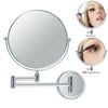 ESYNIC Makeup Mirror 8" Round Flat Mirror 10X Magnification Makeup Mirror 2-Sided Swivel Wall Mounted Makeup Mirror Rotating Magnifying Make Up Shave Mirror for Make Up Shaving