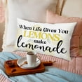 thumbnail image 2 of Lemon Summer Throw Pillow Cover 12x20, Inspirational Motivational Gift for Women Men Pillowcase for Bed Couch Chair Sofa, New Home Living Room Dining Room Coffee Bar Decor Cushion Cover -26, 2 of 5